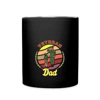 Vétéran Papa Papa Père Enfants Militaire Soldat - Mug uni - noir - Devant