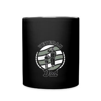 Vétéran Papa Papa Père Enfants Militaire Soldat - Mug uni - noir - Devant