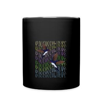 Barn Swallow Retro Austria Bird - Full Colour Mug - black - Front