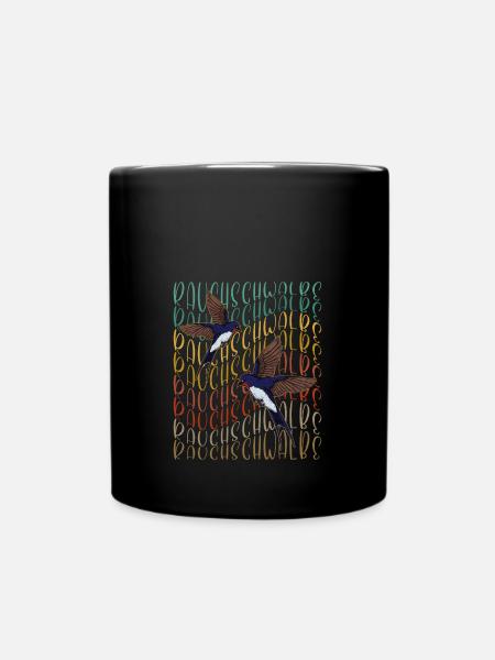Rauchschwalbe Retro Österreich Vogel - Tasse einfarbig - Schwarz