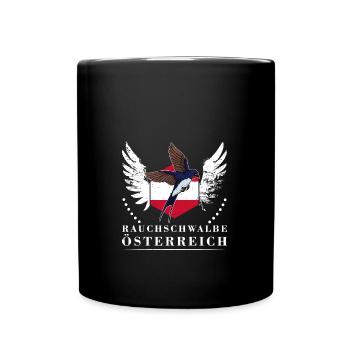Rauchschwalbe Österreich Vogel Flagge - Tasse einfarbig - Schwarz - Vorne