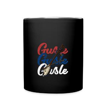 Serbien Balkan Gusle Musik Flagge - Tasse einfarbig - Schwarz - Vorne