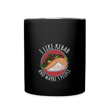 J’aime le kebab et peut-être la cuisine de rue de 3 personnes - Mug uni - noir - Devant