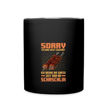 All the time I think only of shish kebab - Full Colour Mug - black - Front