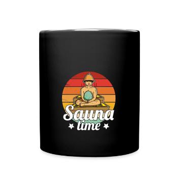 Sauna time Spa Massage Schwitzstube - Tasse einfarbig - Schwarz - Vorne