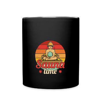 Sauna time Spa Massage Schwitzstube - Tasse einfarbig - Schwarz - Vorne