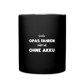 Coole Opas Fahren Fahrrad Ohne Akku - Tasse einfarbig - Schwarz - Vorne
