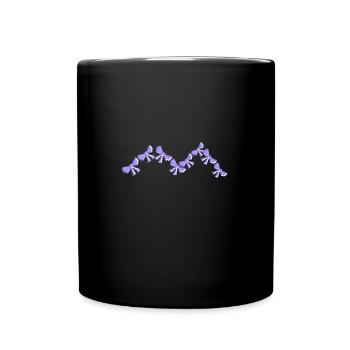 schleife symbol fliege eckig lila linie - Tasse einfarbig - Schwarz - Vorne