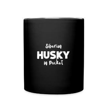 Husky sibérien dans la poche - Chiens - Mug uni - noir - Devant