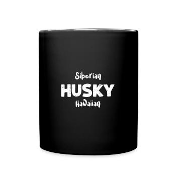 Husky sibérien hawaïen - Chiens - Mug uni - noir - Devant