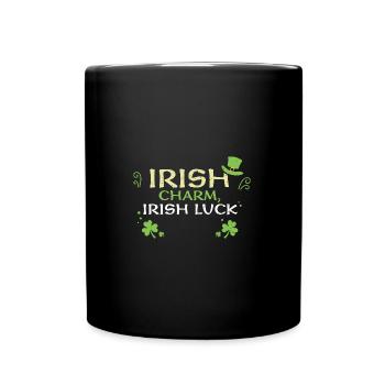 Irish charm, Irish luck - Tasse einfarbig - Schwarz - Vorne