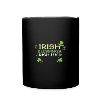 Irish blessings, Irish luck - Tasse einfarbig - Schwarz - Vorne