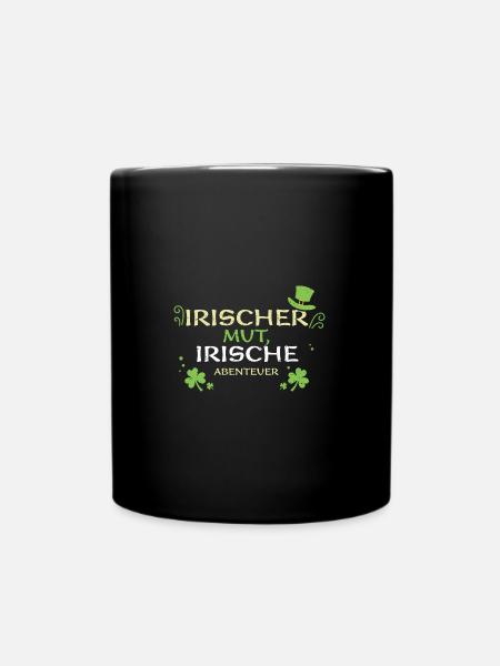 Irischer Mut, irische Abenteuer - Tasse einfarbig - Schwarz
