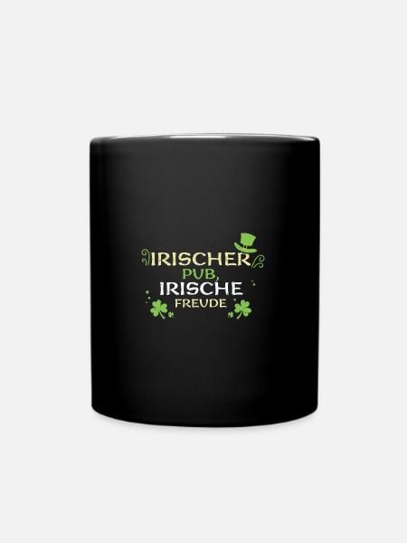 Irischer Pub, irische Freude - Tasse einfarbig - Schwarz