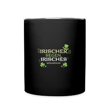 Irischer Segen, irisches Wohlstand - Tasse einfarbig - Schwarz - Vorne