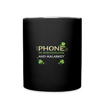 Téléphone à Shenanigans Et Malarkey - Mug uni - noir - Devant