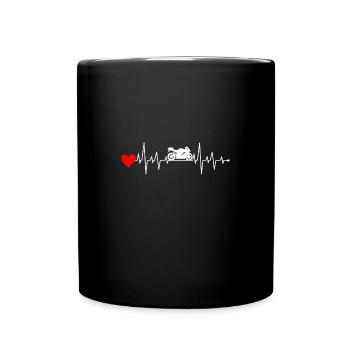 Motorrad Motorcross Motorradfan - Tasse einfarbig - Schwarz - Vorne