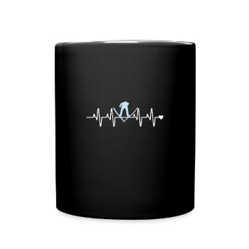 Rythme cardiaque du ski - Mug uni - noir - Devant