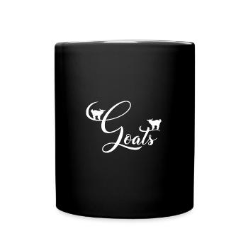 Petites chèvres sur les lettres. Agneaux de chèvre faisant de la gymnastique - Mug uni - noir - Devant