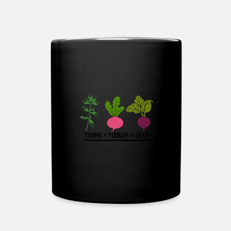 Thym au navet La betterave Motif végétal drôle - Mug uni - noir