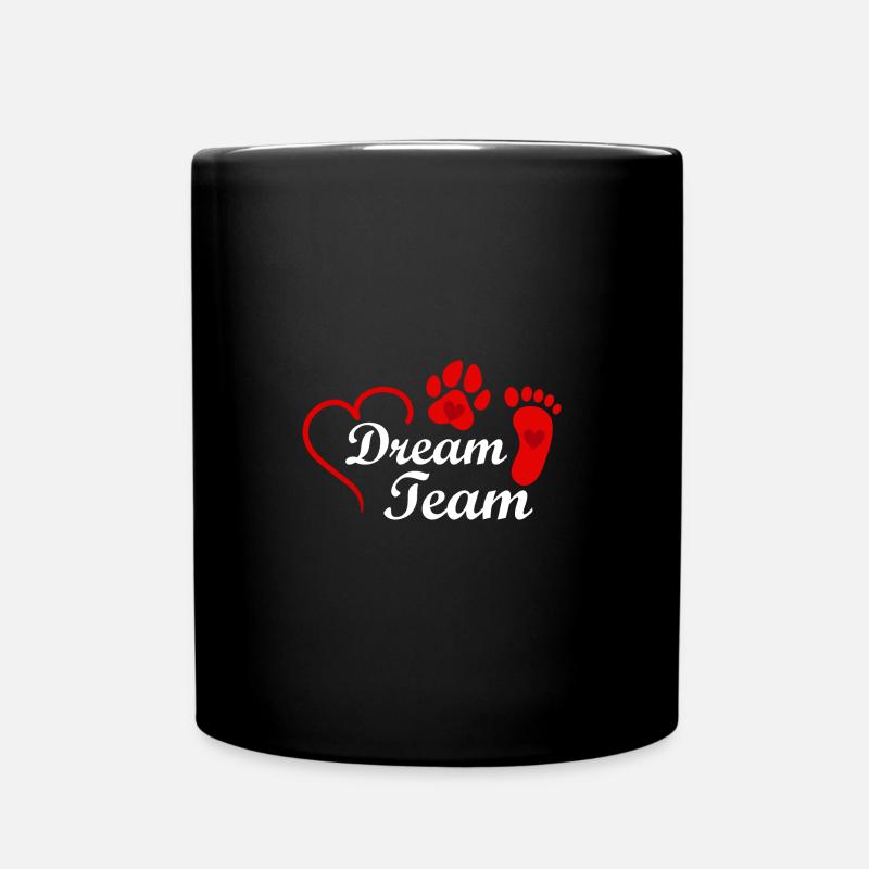 Dream Team Hund Mensch - Tasse einfarbig - Schwarz