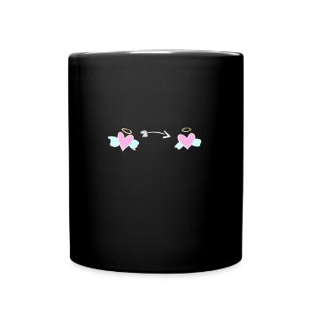 cœur cœur amour ange flèche symbole - Mug uni - noir - Devant