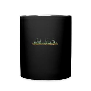 Soil Grass Green Nature Earth Line - Full Colour Mug - black - Front