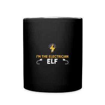 Je suis l’électricien elfe - Mug uni - noir - Devant
