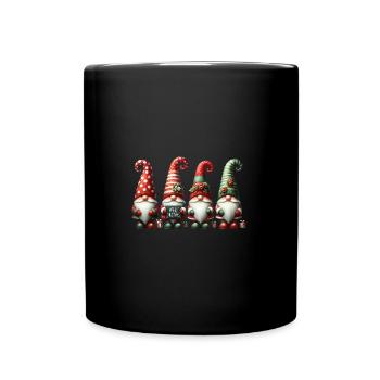 Des gnomes festifs avec « Joyeux Noël » - Mug uni - noir - Devant