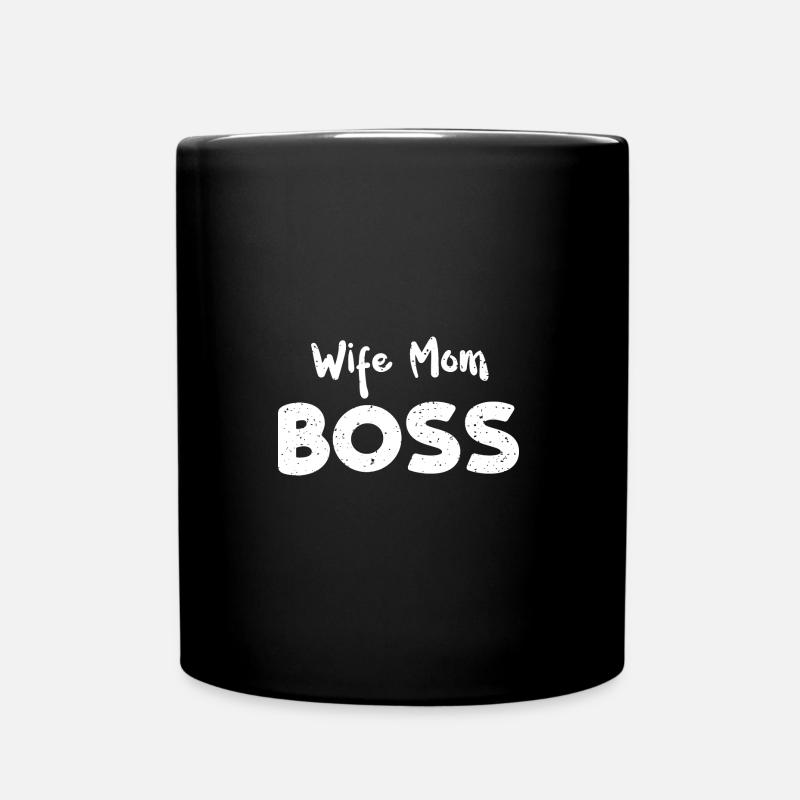 Wife Mom Boss - Mom - Tasse einfarbig - Schwarz