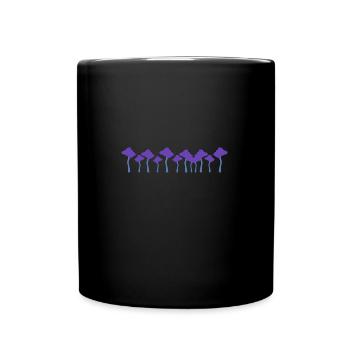 Trees Line Nature Forest Stroke Purple - Full Colour Mug - black - Front