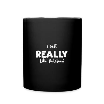 J’aime vraiment les pommes de terre - Mug uni - noir - Devant