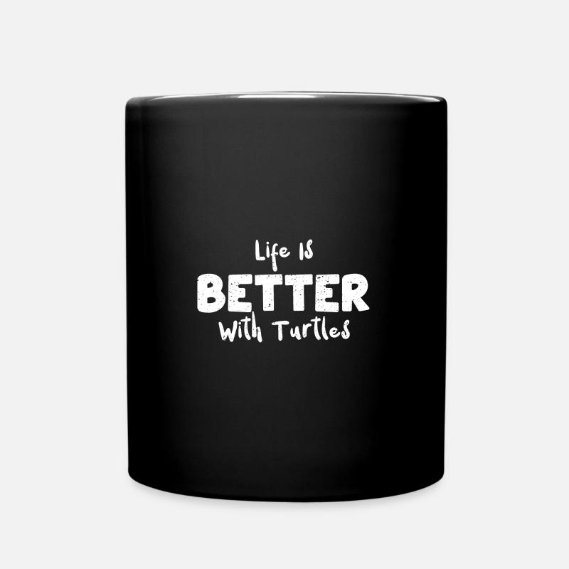 Life Is Better With Turtles - Full Colour Mug - black