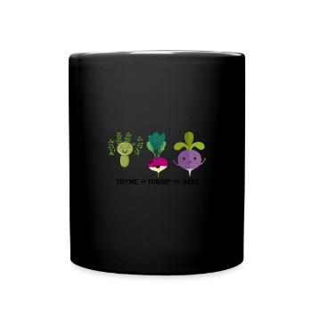 Thym au navet La betterave Motif végétal drôle - Mug uni - noir - Devant