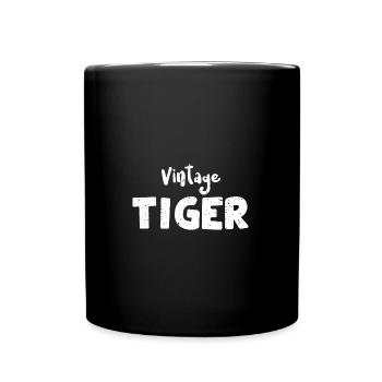 Vintage Tiger - Animal - Full Colour Mug - black - Front