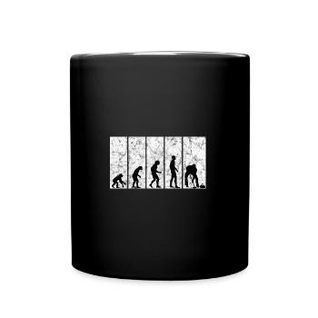 Eis Curling Curler Eisstockschießen Evolution - Tasse einfarbig - Schwarz - Vorne