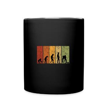 Eis Curling Curler Eisstockschießen Evolution - Tasse einfarbig - Schwarz - Vorne