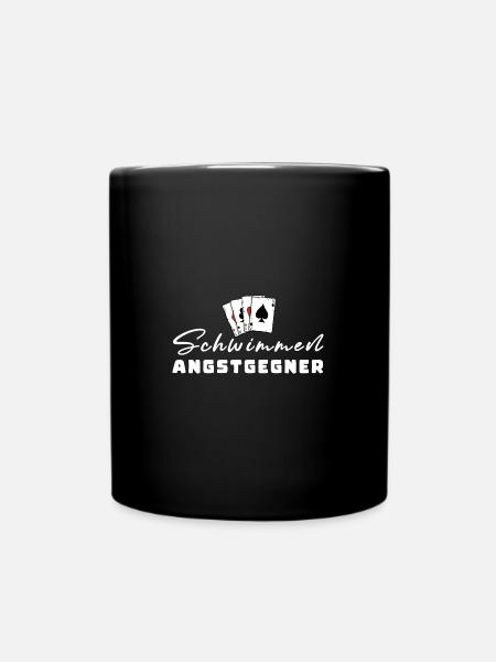 Schwimmen Angstgegner - Tasse einfarbig - Schwarz