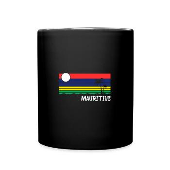 Mauritius Holiday Palm Trees Vintage Design Idea - Full Colour Mug - black - Front