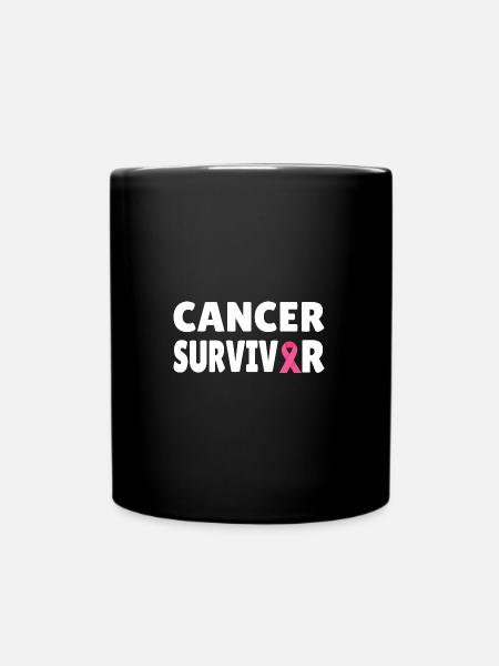 Breast Cancer: Cancer Survivor - Full Colour Mug - black