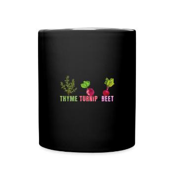Thym au navet La betterave Motif végétal drôle - Mug uni - noir - Devant