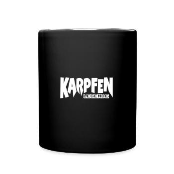 Karpfen Legende - Angeln, Angler, Anglergeschenk - Tasse einfarbig - Schwarz - Vorne