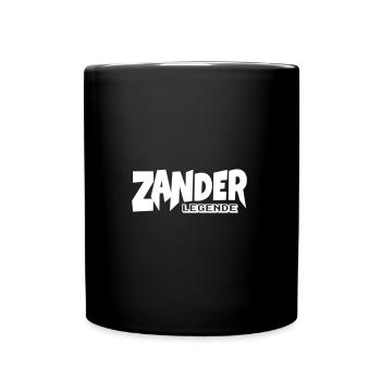 Zander Legende - Angler, Angeln, Anglergeschenk - Tasse einfarbig - Schwarz - Vorne