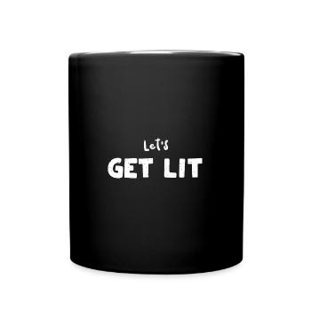 Let's Get Lit - Christmas Drinking - Full Colour Mug - black - Front
