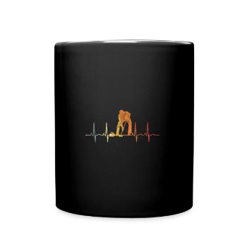 Ice Curling Curler Curling Heartbeat - Full Colour Mug - black - Front