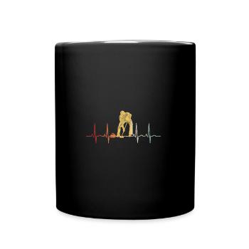 Ice Curling Curler Curling Heartbeat - Full Colour Mug - black - Front