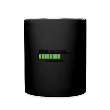 papa - humour - anniversaire - réveil en cours - Mug uni - noir - Devant