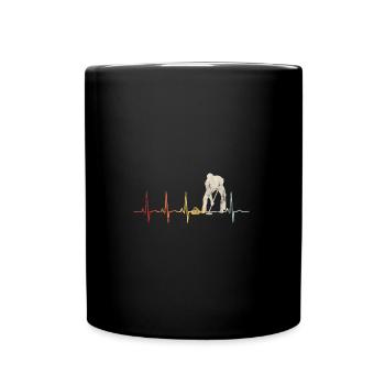 Ice Curling Curler Curling Heartbeat - Full Colour Mug - black - Front