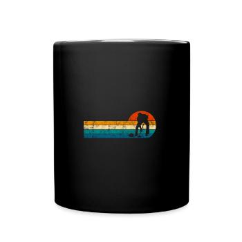 Eis Curling Curler Eisstockschießen Retro Geschenk - Tasse einfarbig - Schwarz - Vorne