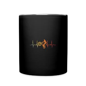 BMX Bike Bike Heartbeat Bicycle Motocross - Full Colour Mug - black - Front